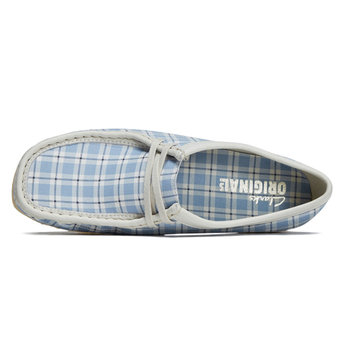 Clarks Womens Wallabee Shoes - Blue Check image 3
