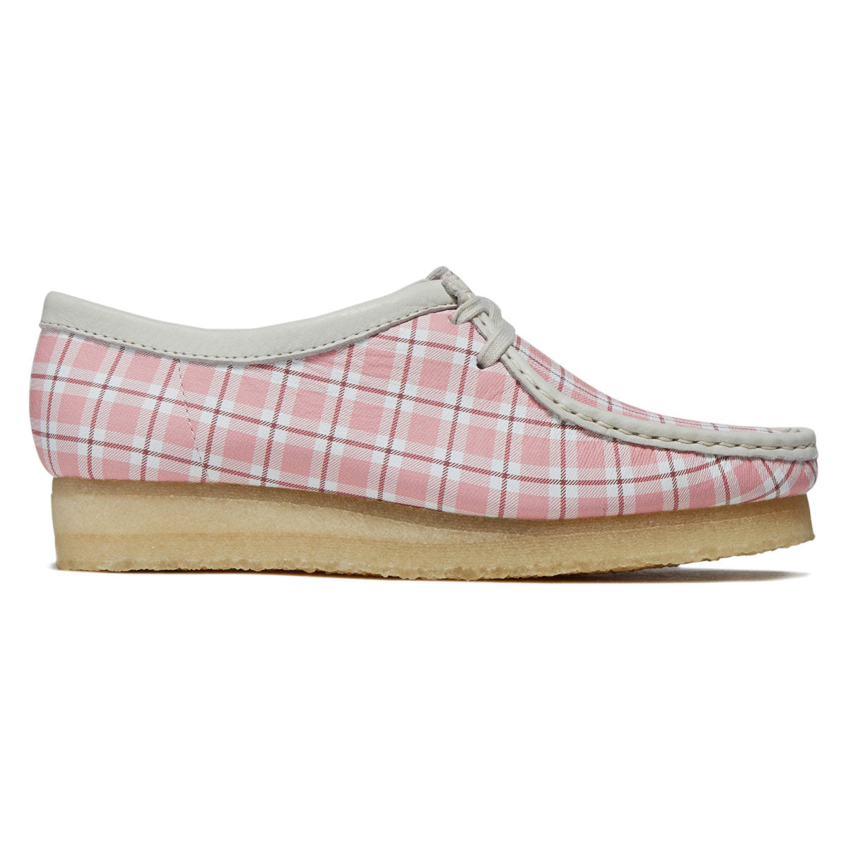 Clarks Womens Wallabee Shoes - Pink Check image 1