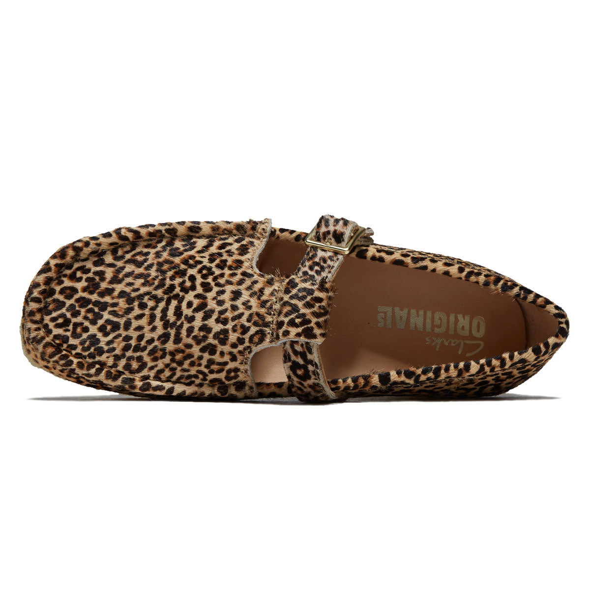 Clarks Womens Wallabee T Bar Shoes - Leopard Print image 3