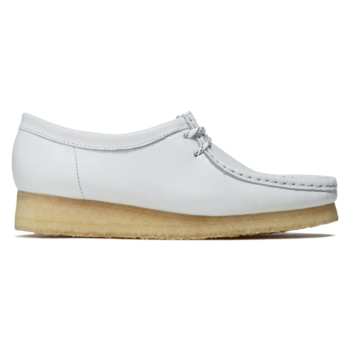 Clarks Womens Wallabee Shoes - White Grain Leather image 1