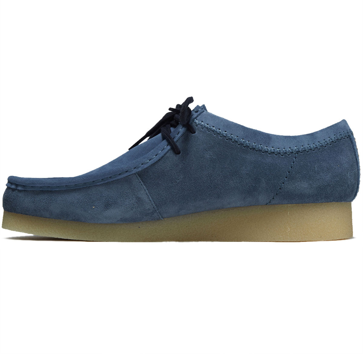 Clarks Wallabee Shoes - French Blue Suede image 2