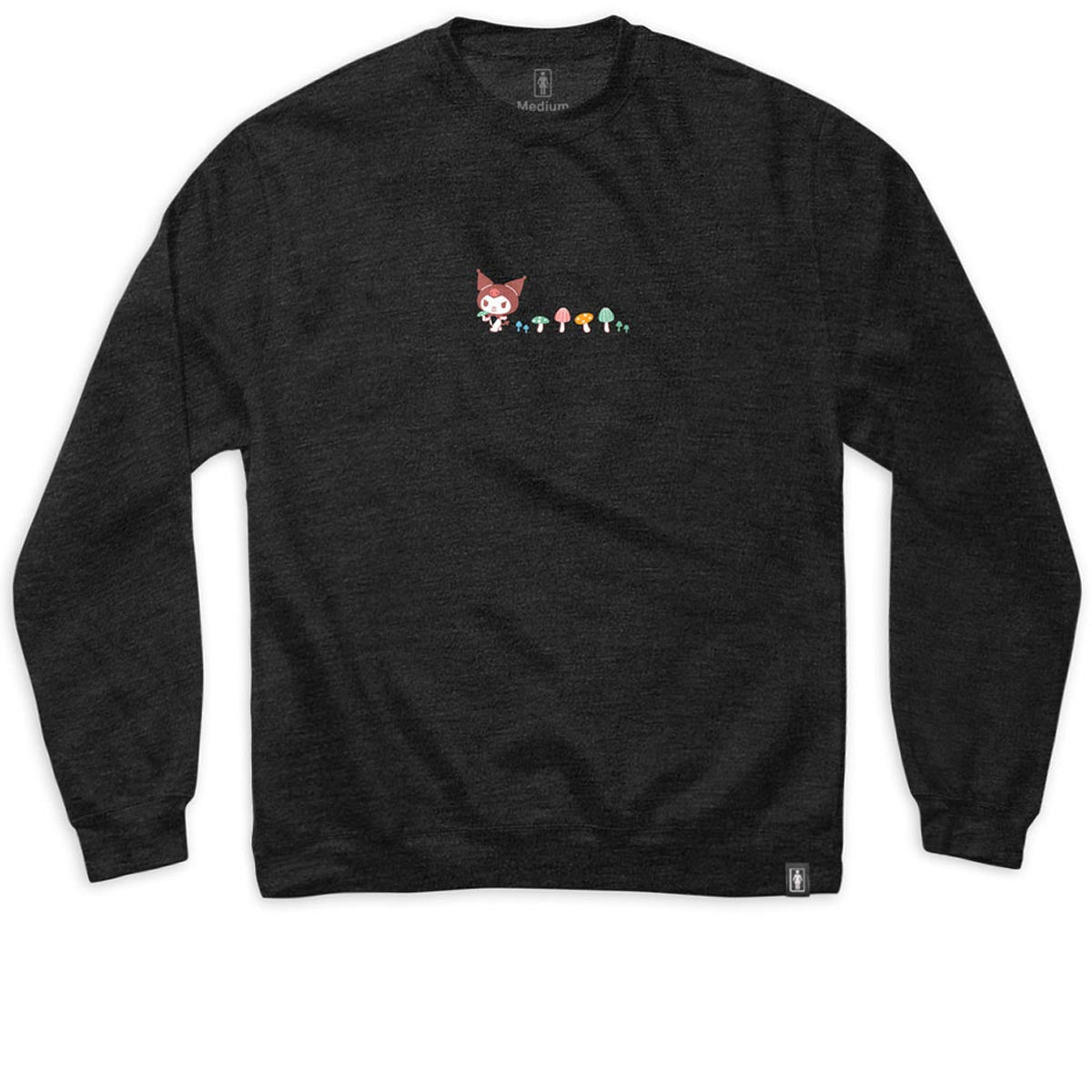 Girl x Hello Kitty Shroom Trail Crew Neck Fleece Sweatshirt - Charcoal Heather image 1