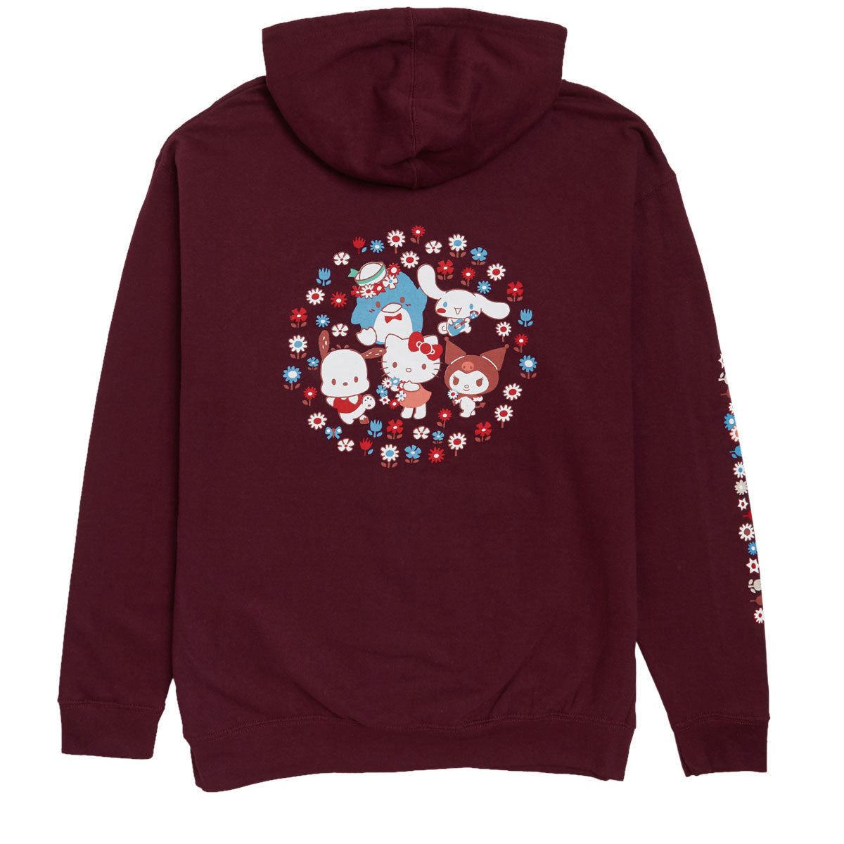 Girl x Hello Kitty Friends Hoodie - Burgundy image 1