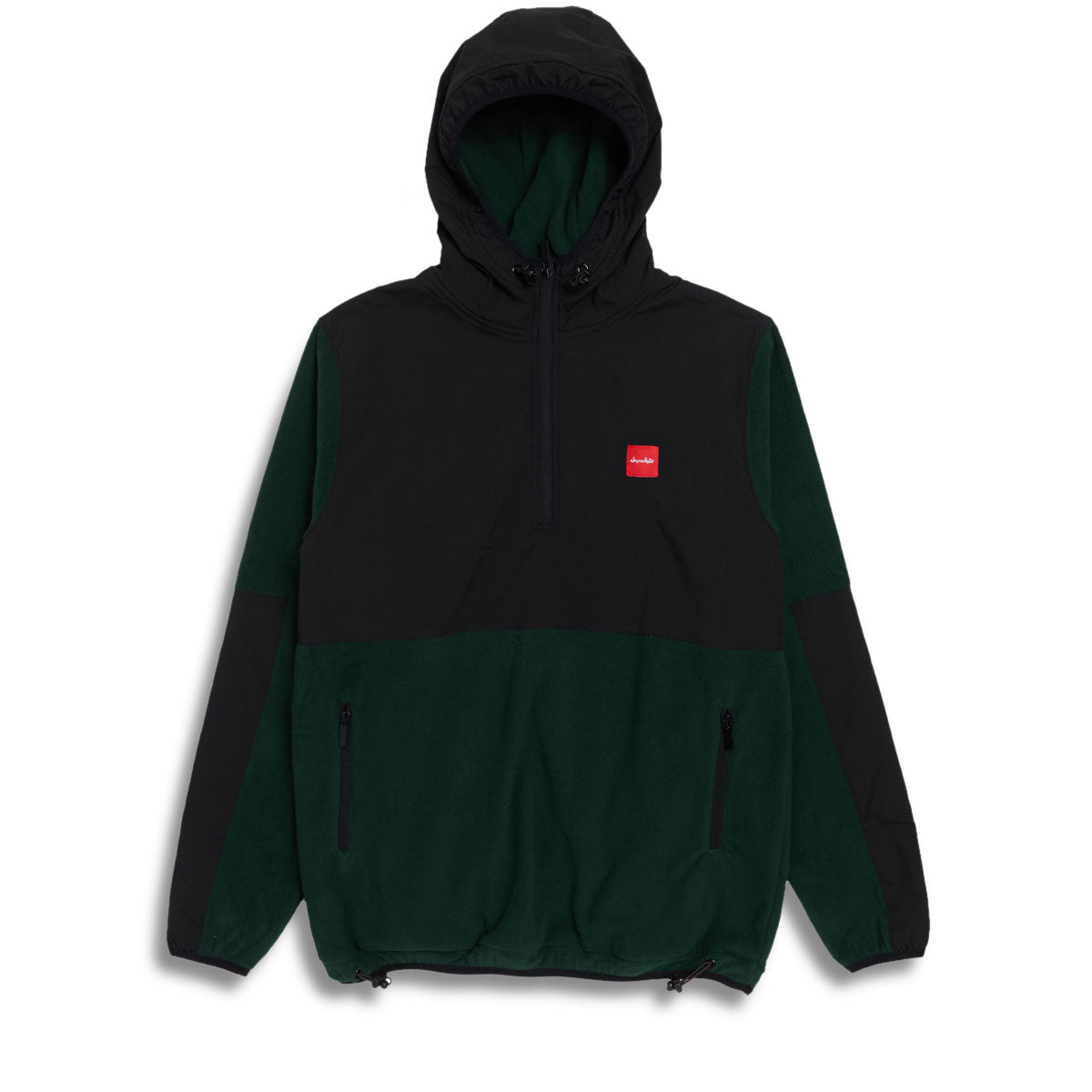 Chocolate Polar Fleece Hoodie - Black/Green image 1