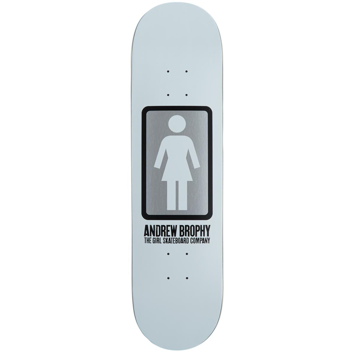 Girl OG Black White Brophy Skateboard Deck - White - 8.60