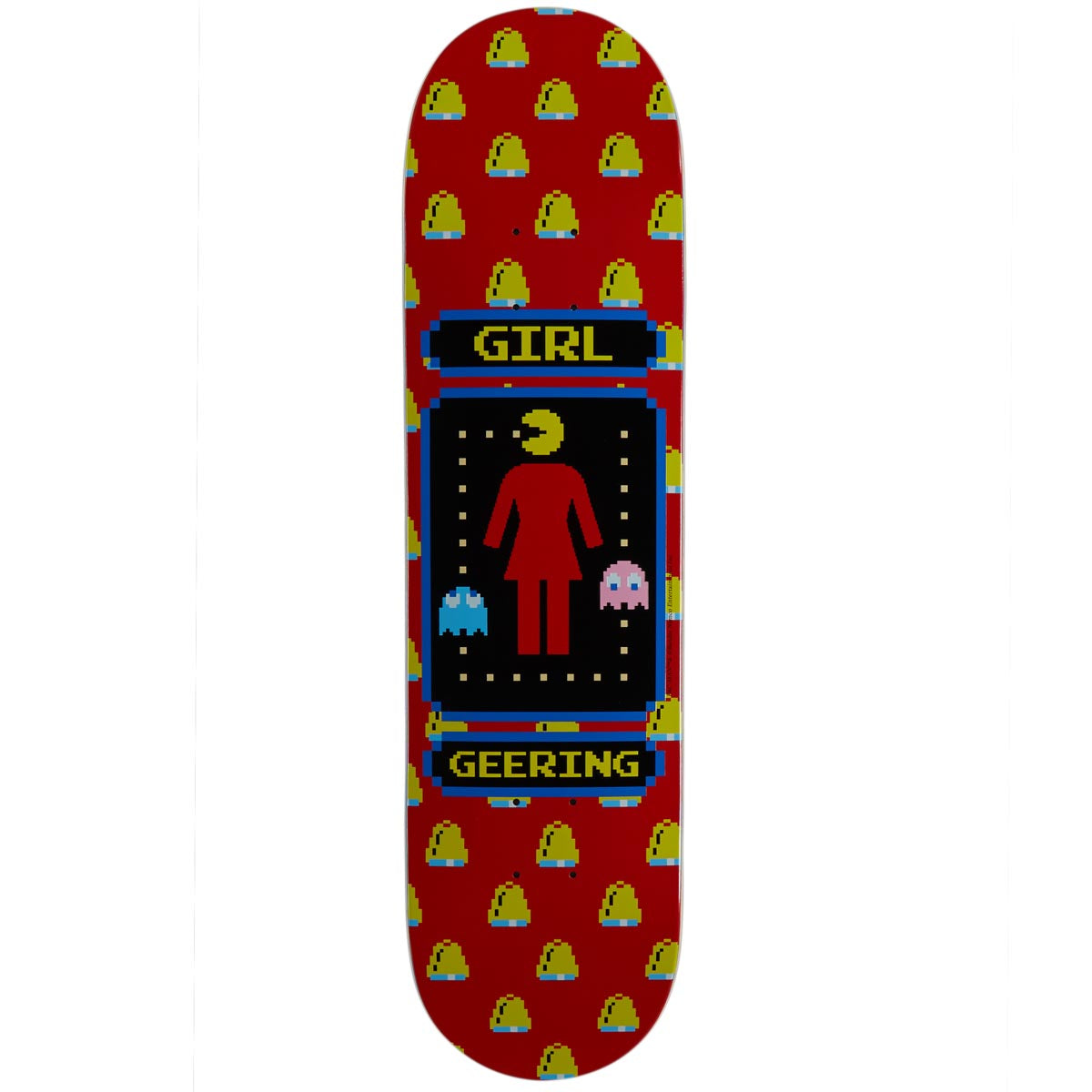 Girl x Pac-Man Geering Skateboard Deck - Red - 8.50