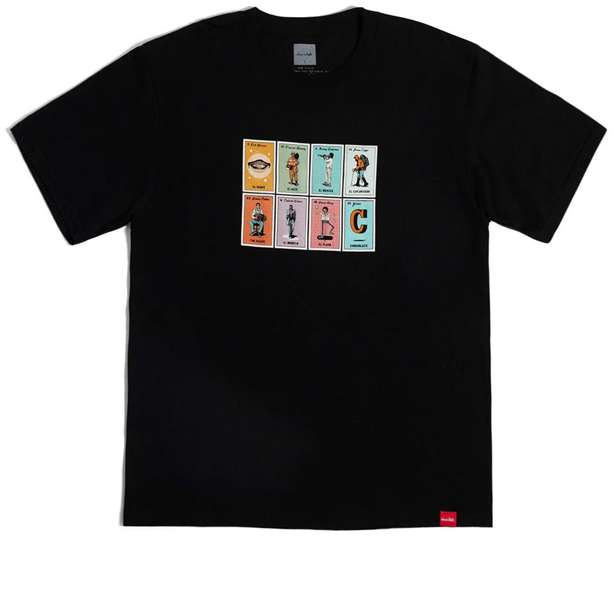 Chocolate Loteria Card Spread T-Shirt - Black image 1