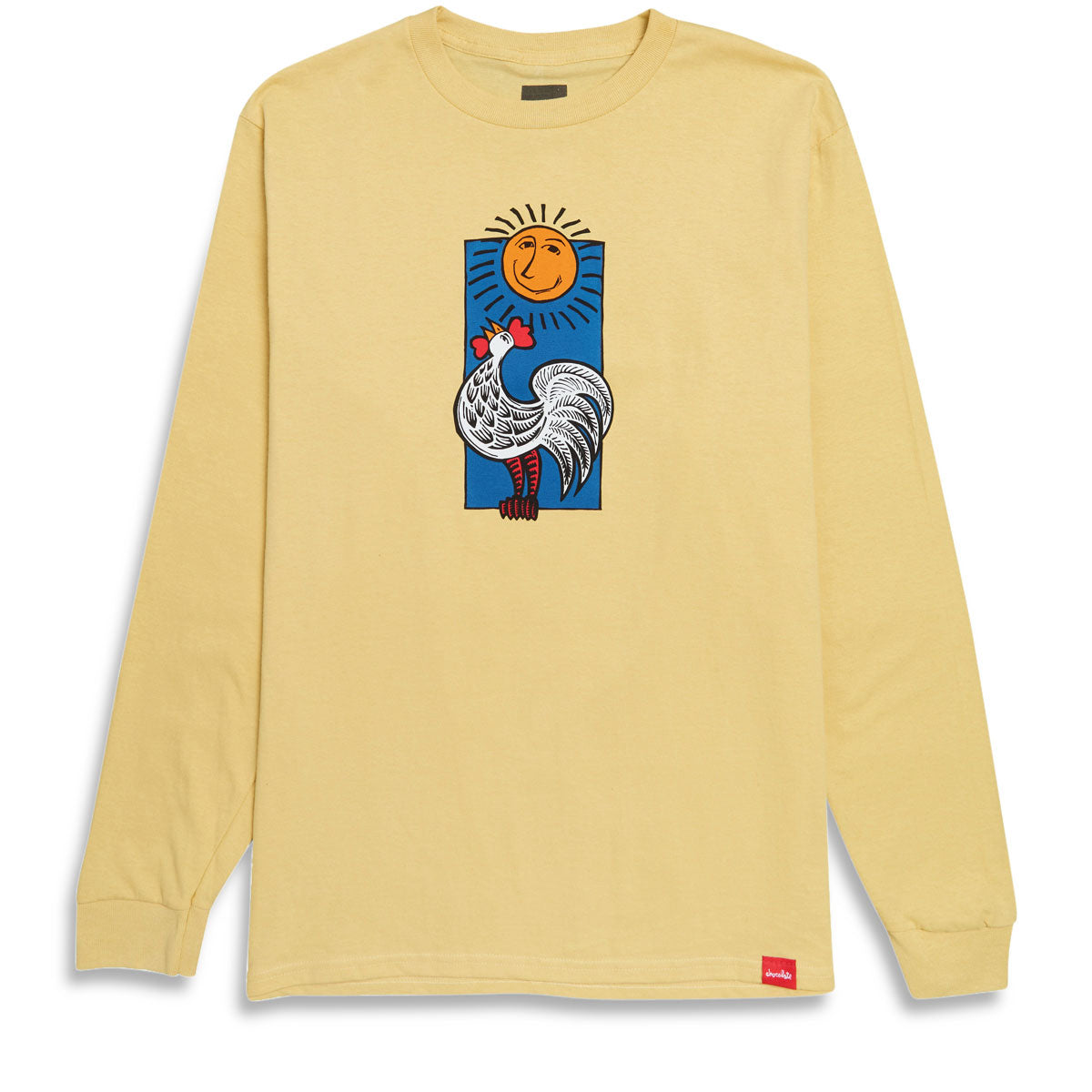 Chocolate Rooster Long Sleeve T-Shirt - Pale Yellow image 1