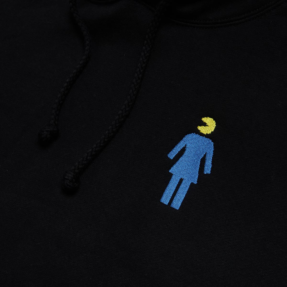 Girl x Pac-Man Ghost Sleeve Emb Hoodie - Black image 3