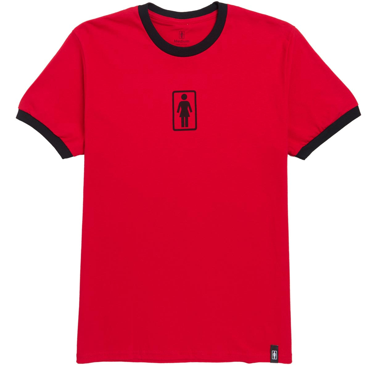 Girl OG Ringer T-Shirt - Black/Red image 1