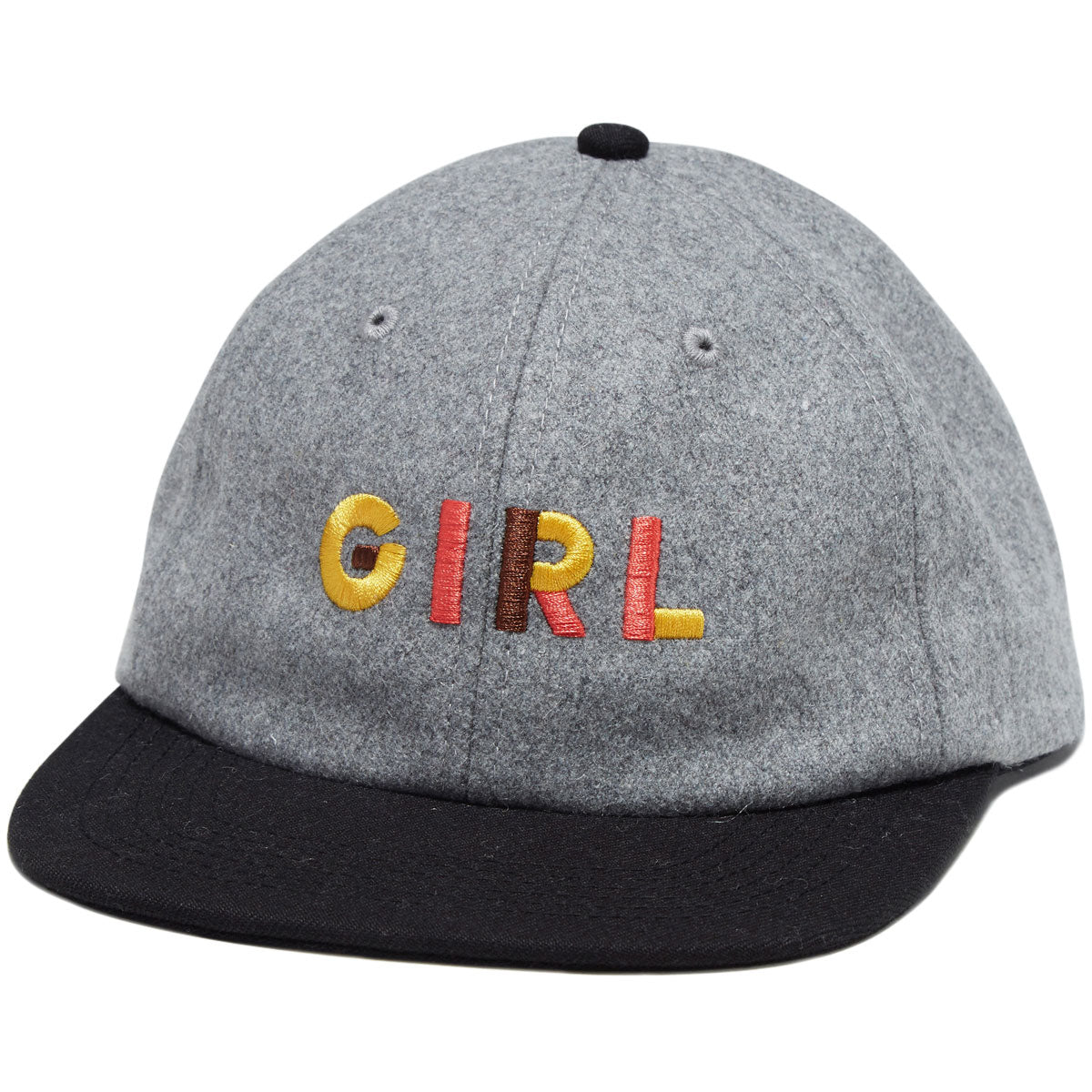 Girl Jeron Wool 6 Panel Hat - Grey/Black image 1