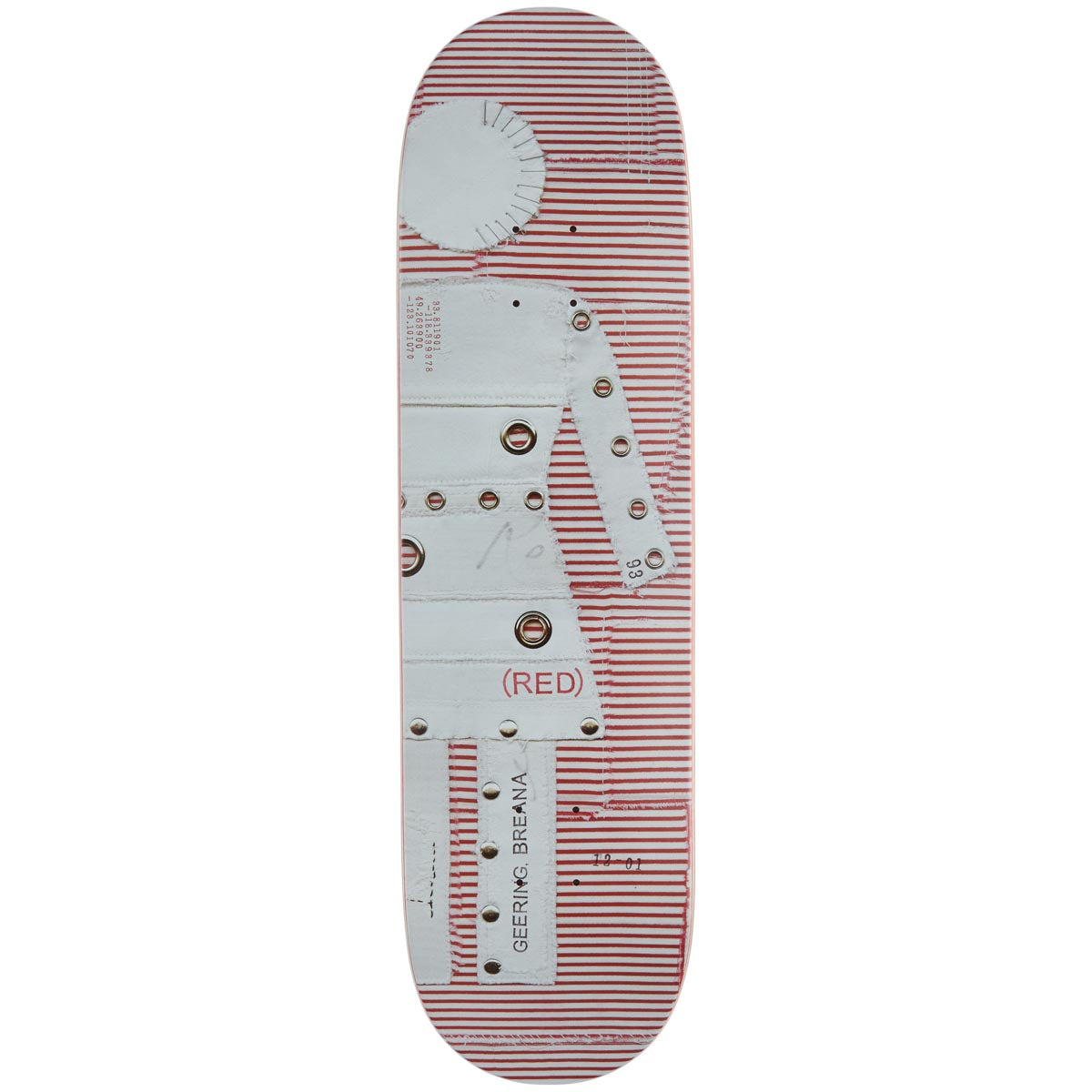 Girl Geering Stripe Skateboard Deck - Red - 8.50