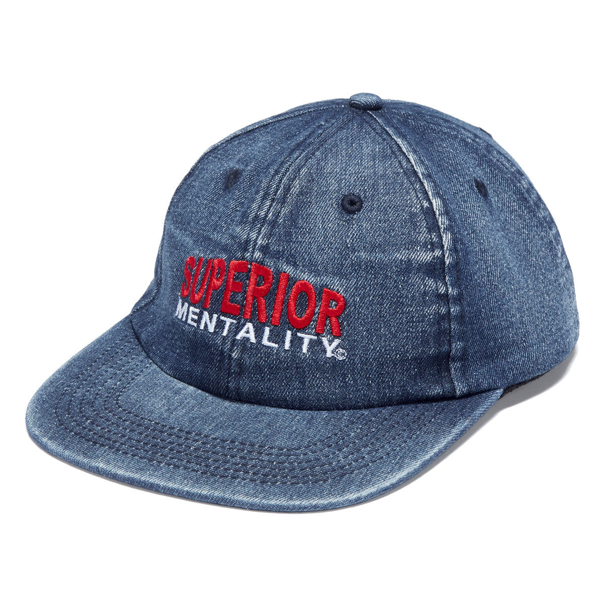 Chocolate Art Official Mentality 6 Panel Hat - Washed Denim image 1