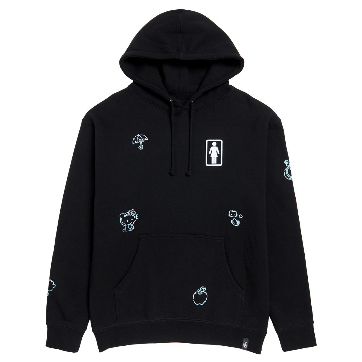 Girl x Hello Kitty All Over Hoodie - Black image 1