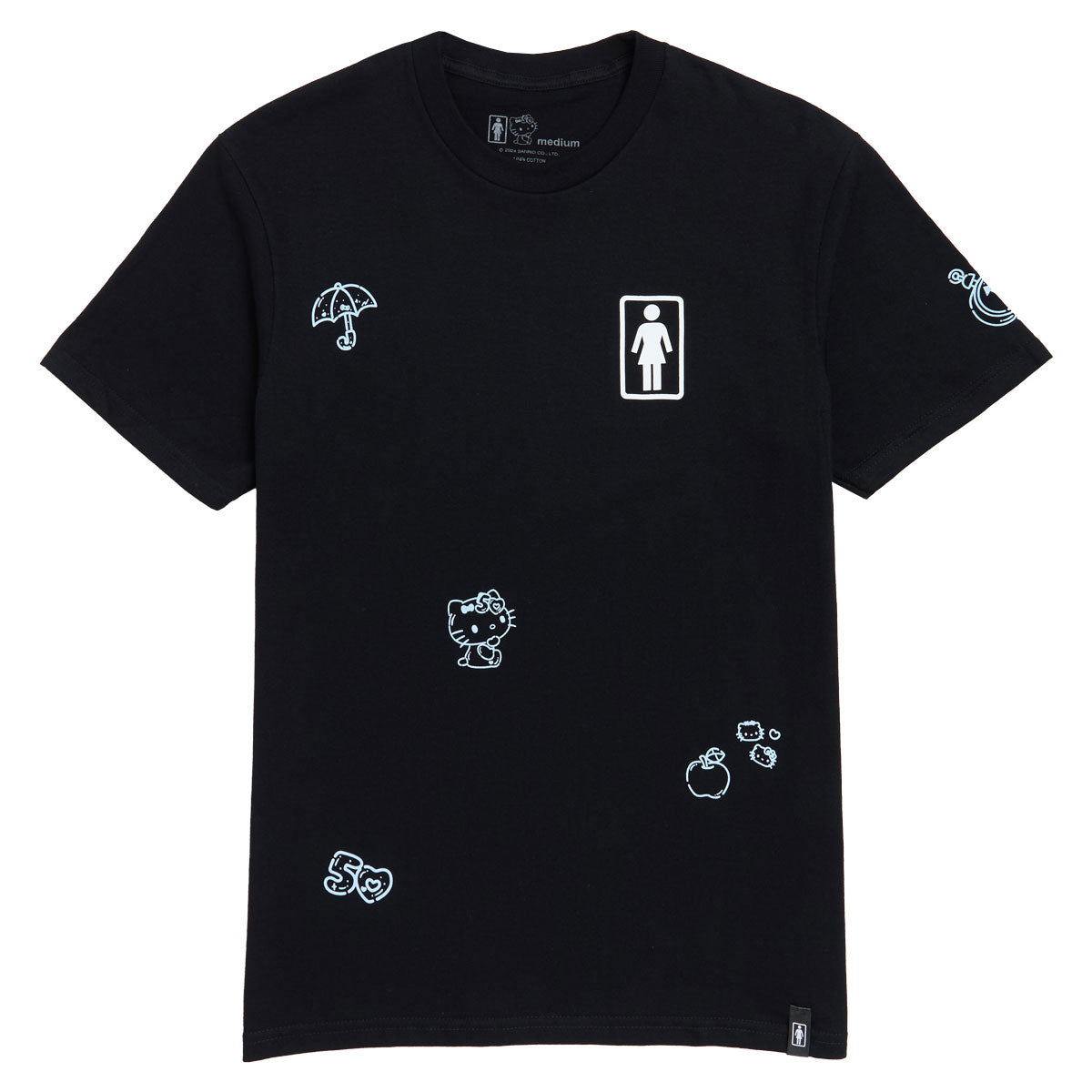 Girl x Hello Kitty All Over T-Shirt - Black image 1