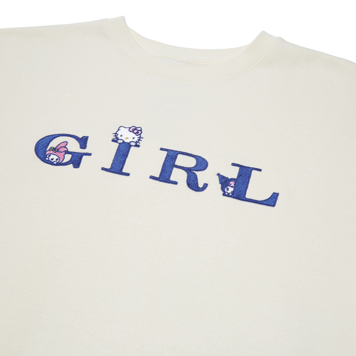 Girl x Hello Kitty Rainbow Serif Kitty Sweatshirt - Cream image 2