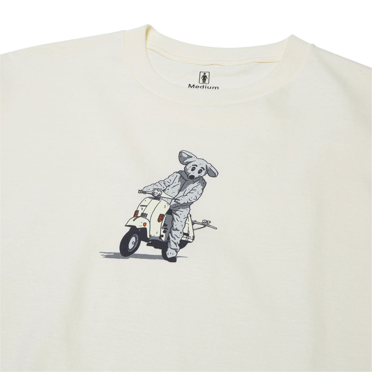 Girl Mouse Scooter T-Shirt - White image 2