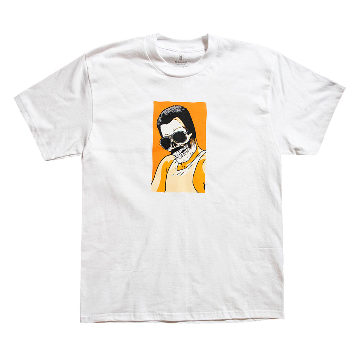 Girl Skull Of Fame Orange Skull T-Shirt - White image 1