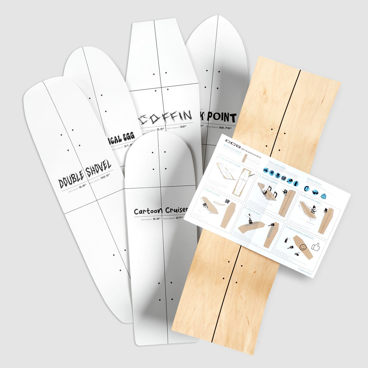 CCS Uncut DIY Skateboard Kit - Natural - 10