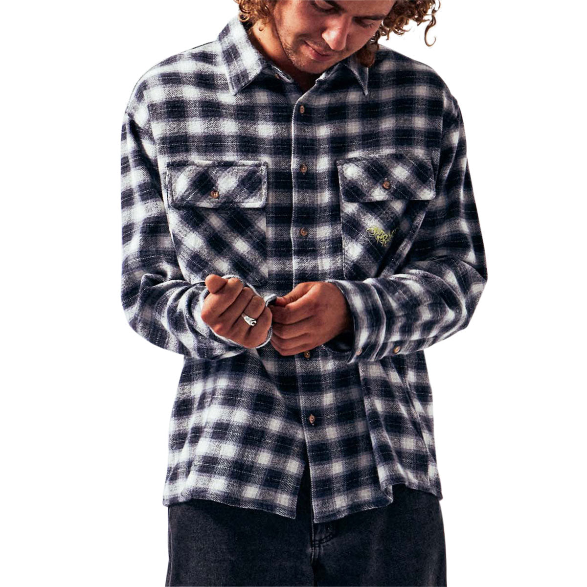 Former Manners Plaid Long Sleeve Shirt - Black image 1