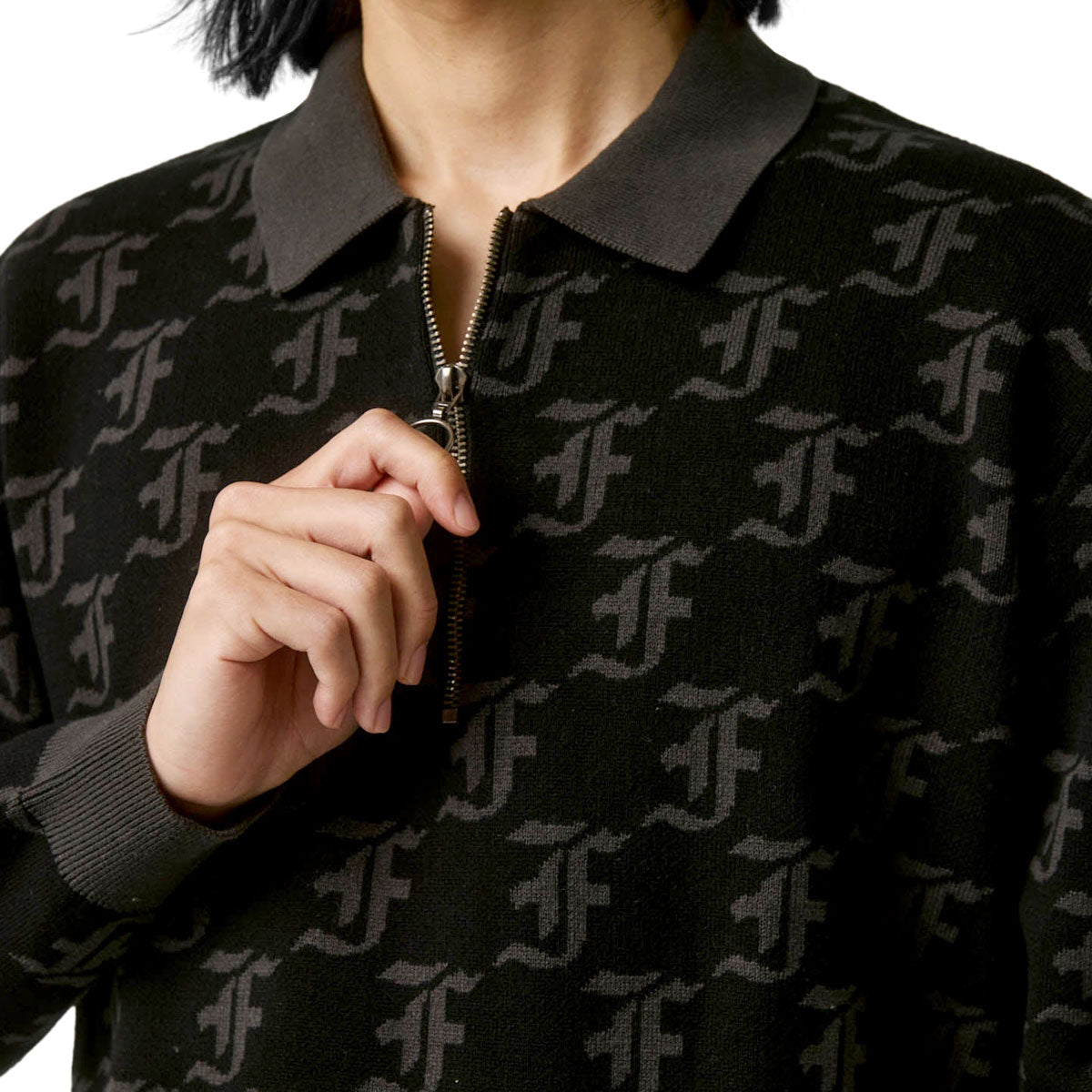 Former Synoptic Long Sleeve Polo Shirt - Black image 3