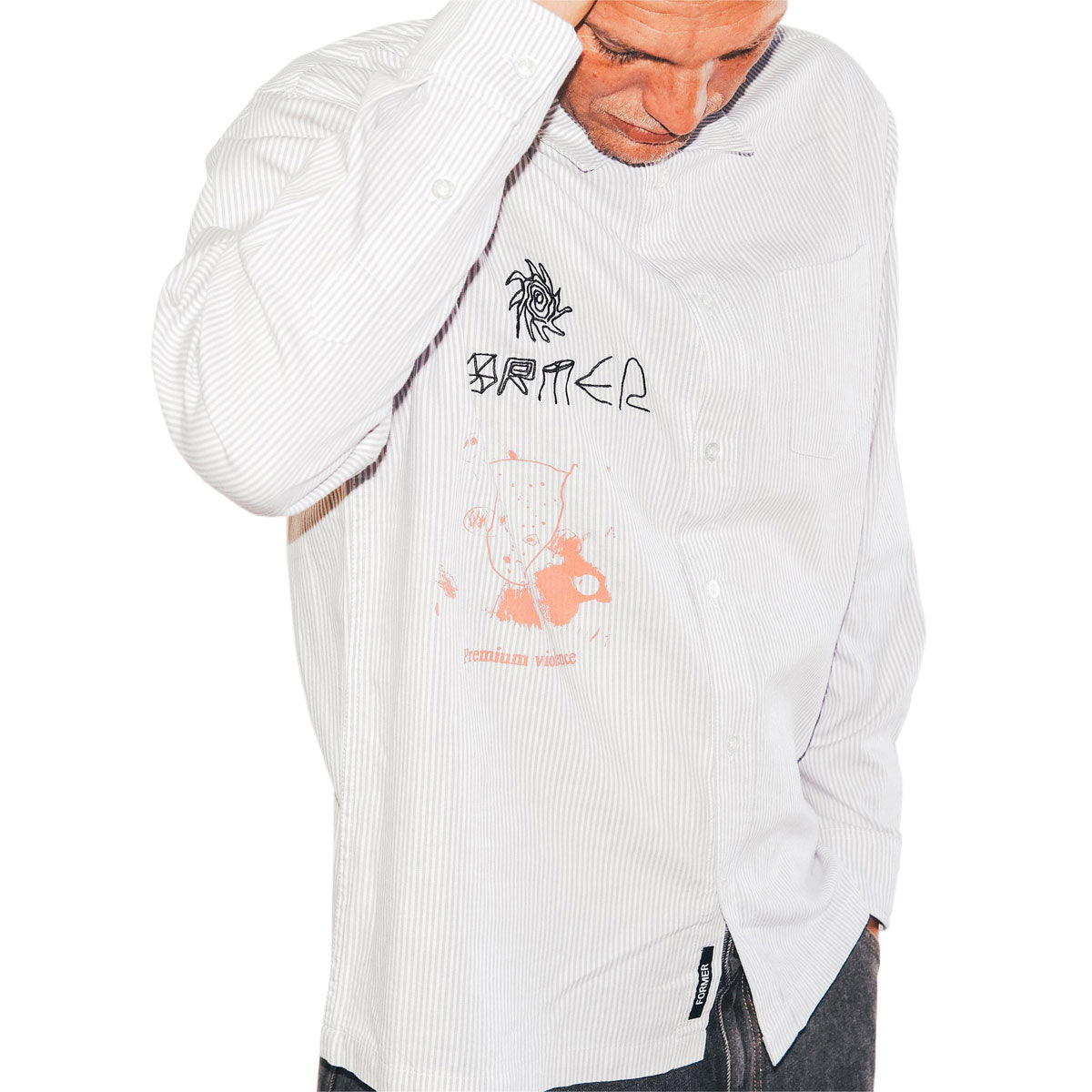Former DxD Reynolds Stripe Long Sleeve Shirt - Grey image 3