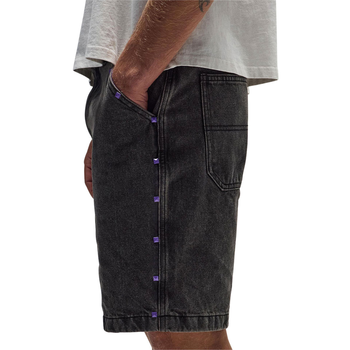 Former Studded Denim 21 Walk Shorts - Washed Black image 4