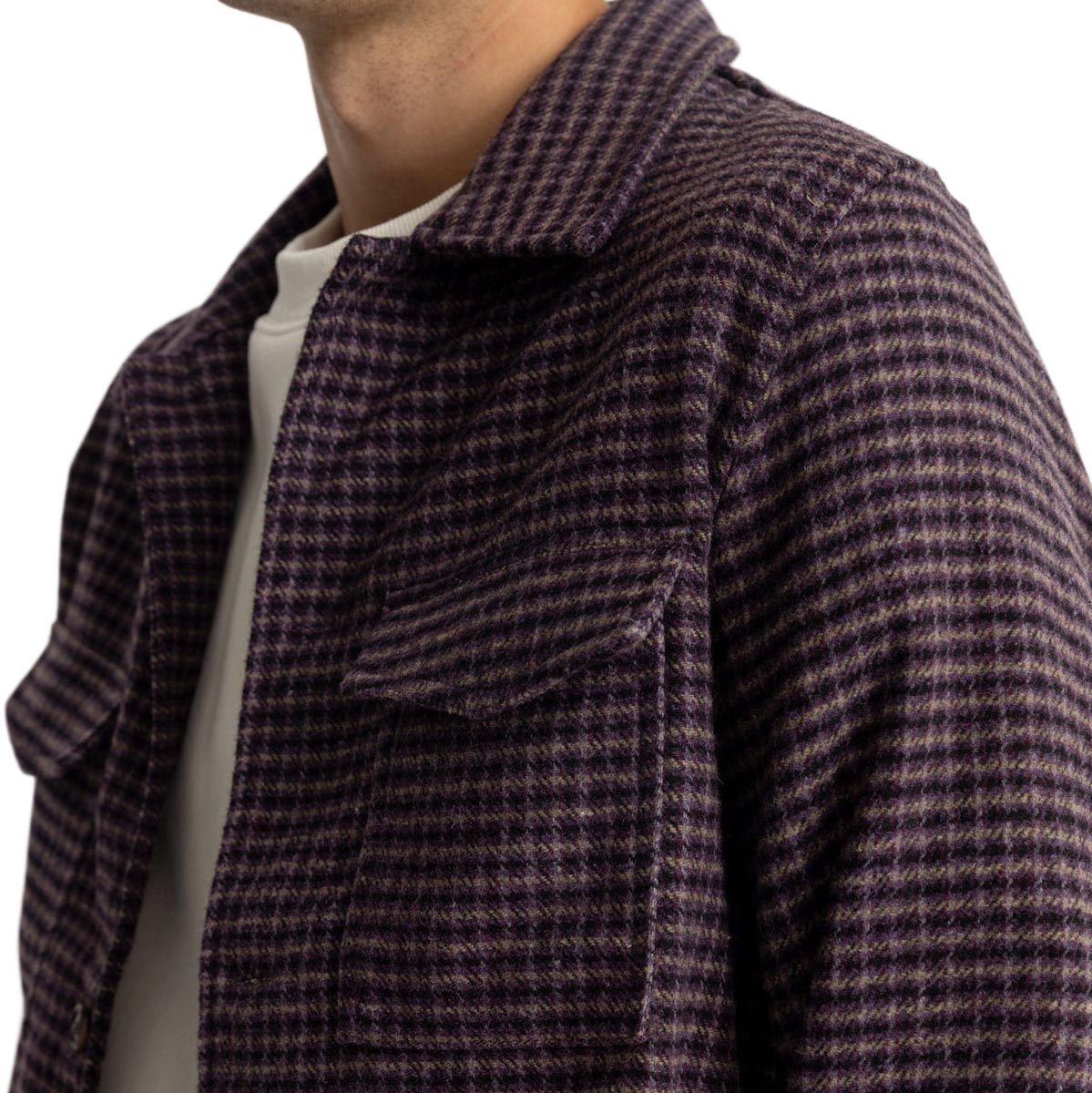 Rhythm Check Long Sleeve Over Shirt - Plum image 3