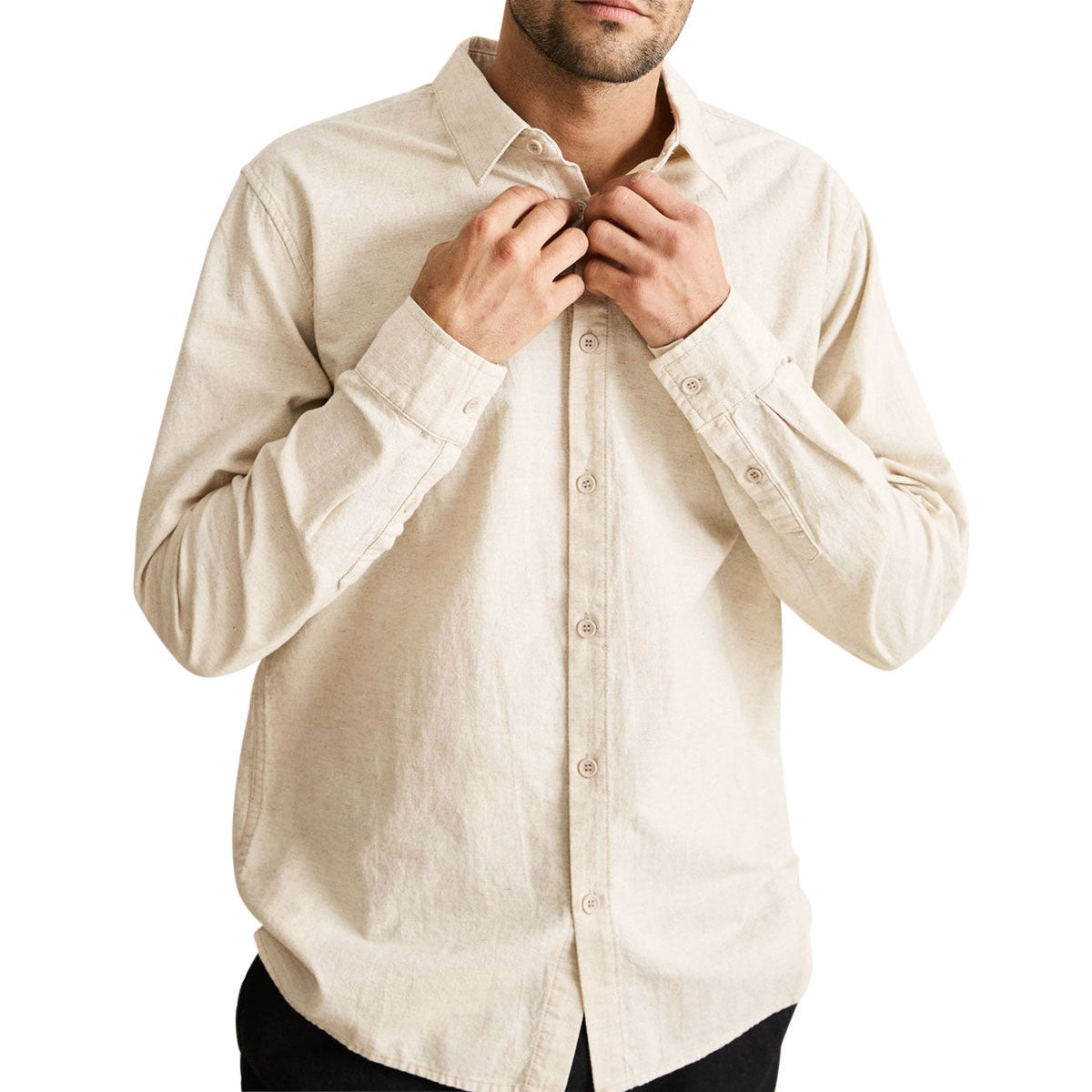 Rhythm Classic Linen Long Sleeve Shirt - Sand II image 4