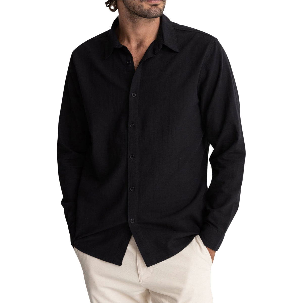 Rhythm Classic Linen Long Sleeve Shirt - Vintage Black II image 1