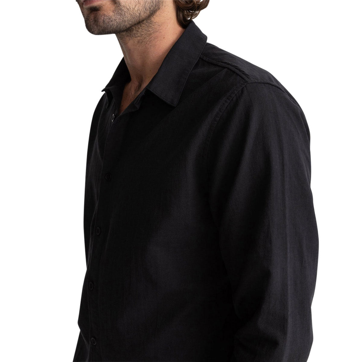 Rhythm Classic Linen Long Sleeve Shirt - Vintage Black II image 3
