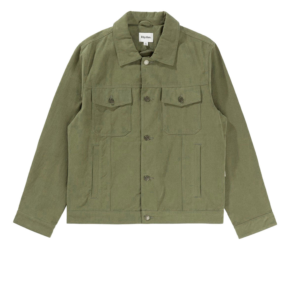 Rhythm Brushed Twill Trucker Jacket - Olive image 4