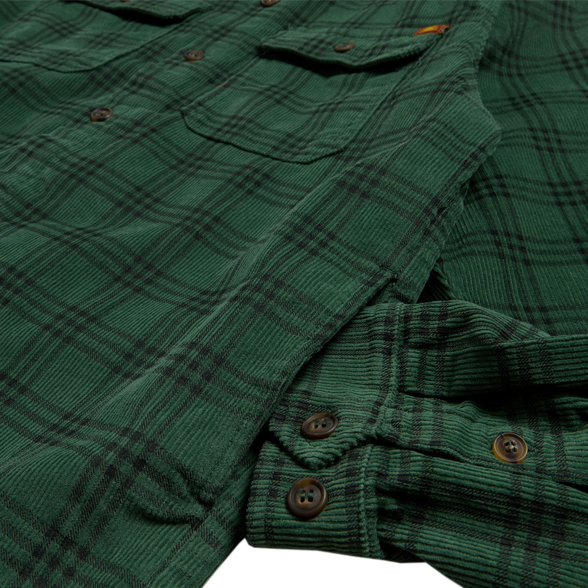 Rhythm Cord Check Long Sleeve Over Shirt - Green image 3