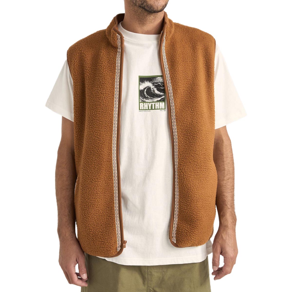 Rhythm Marco Sherpa Vest - Tobacco image 1