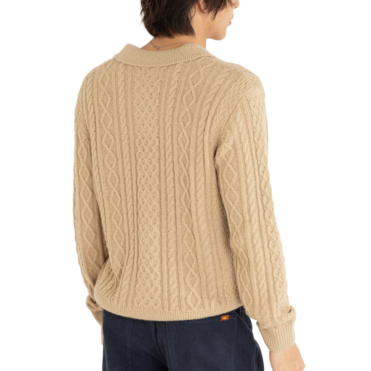 Rhythm Mohair Quarter Zip Fisherman Knit Sweater - Incense image 3