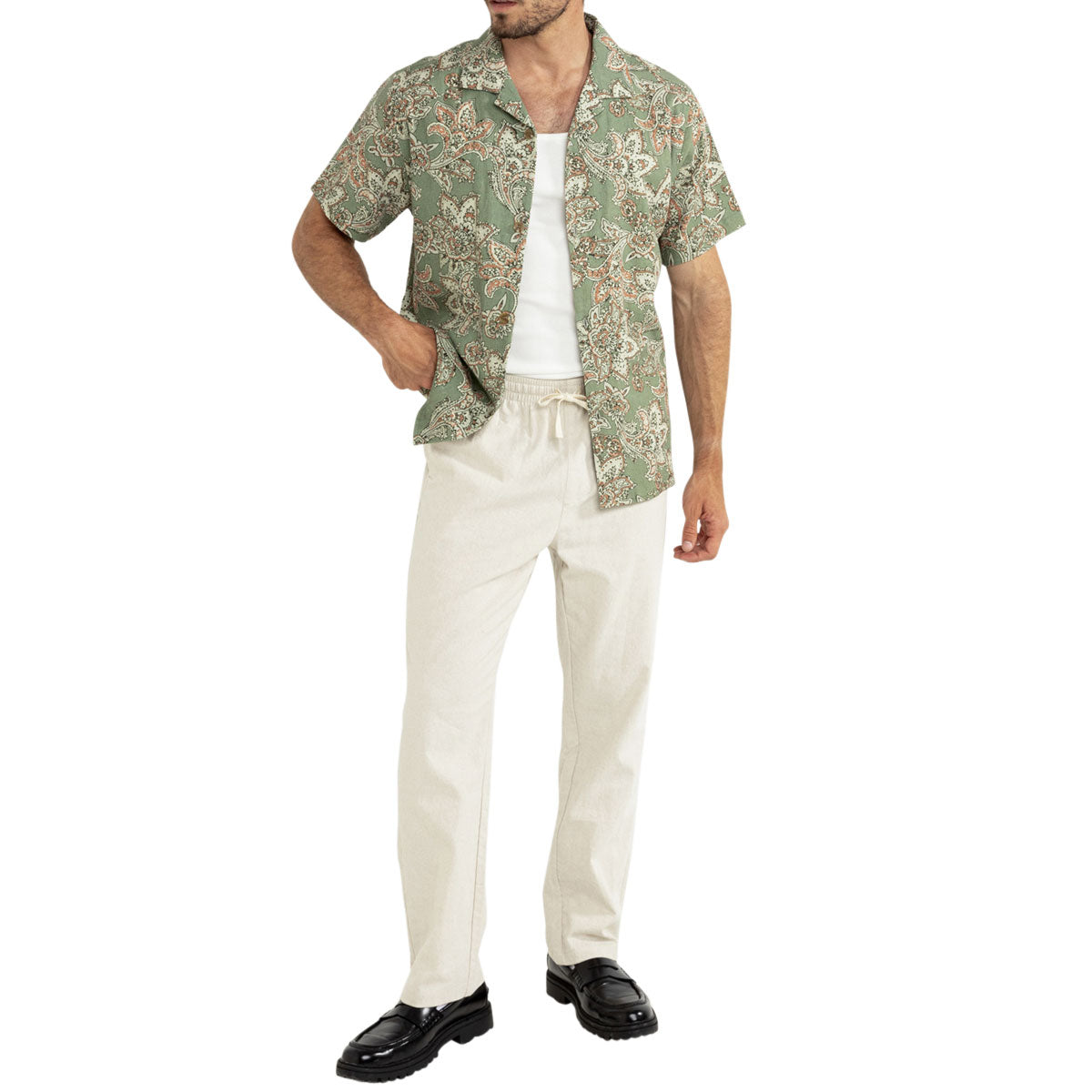 Rhythm Paisley Shirt - Green Tea image 4