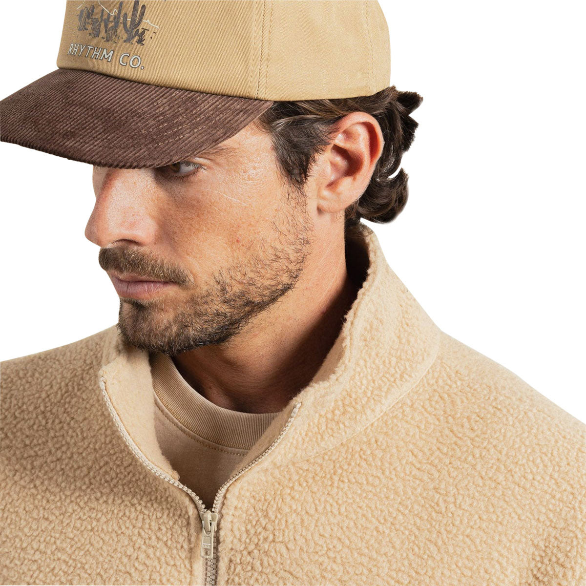 Rhythm Essential Quater Zip Sweatshirt - Ecru image 2