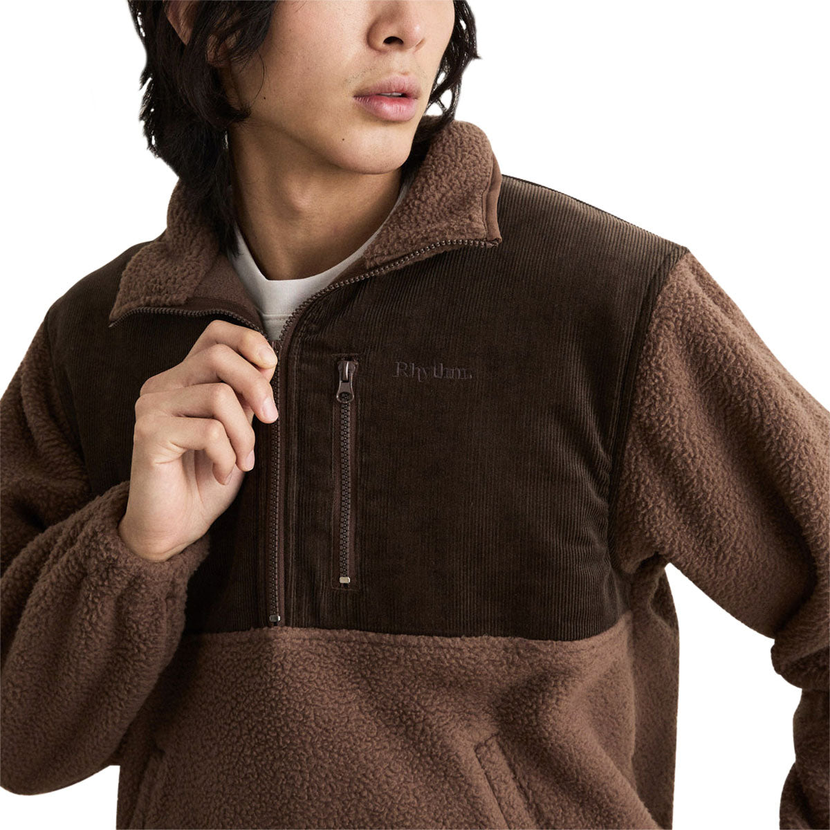 Rhythm Stables Half Zip Sweatshirt - Taupe image 4