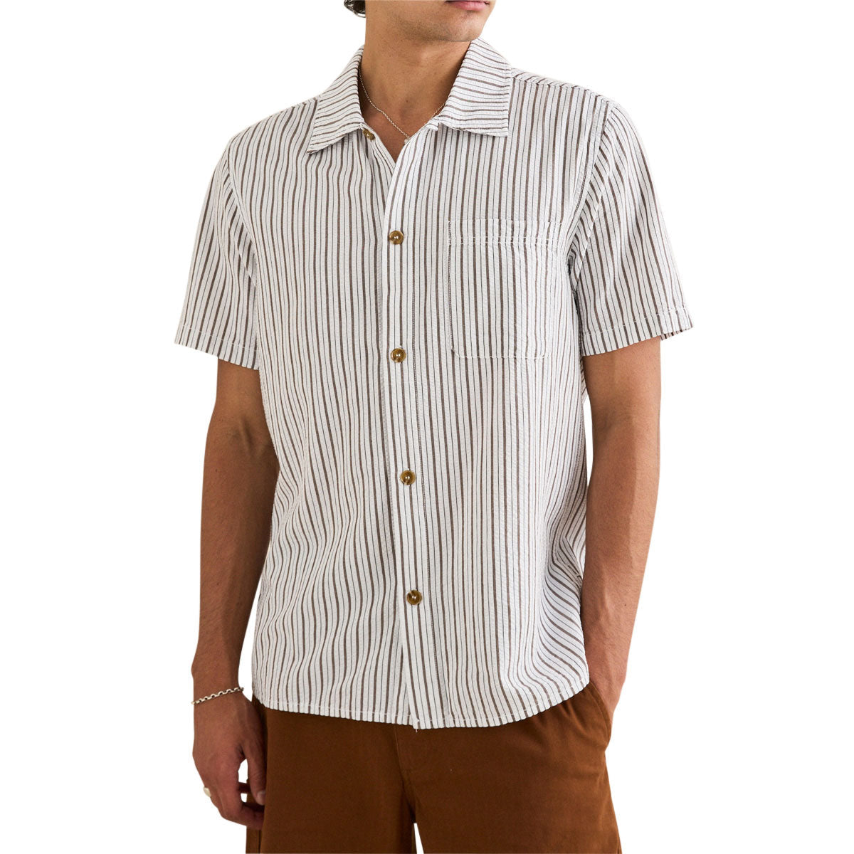 Rhythm Seersucker Stripe Shirt - Cedar image 1