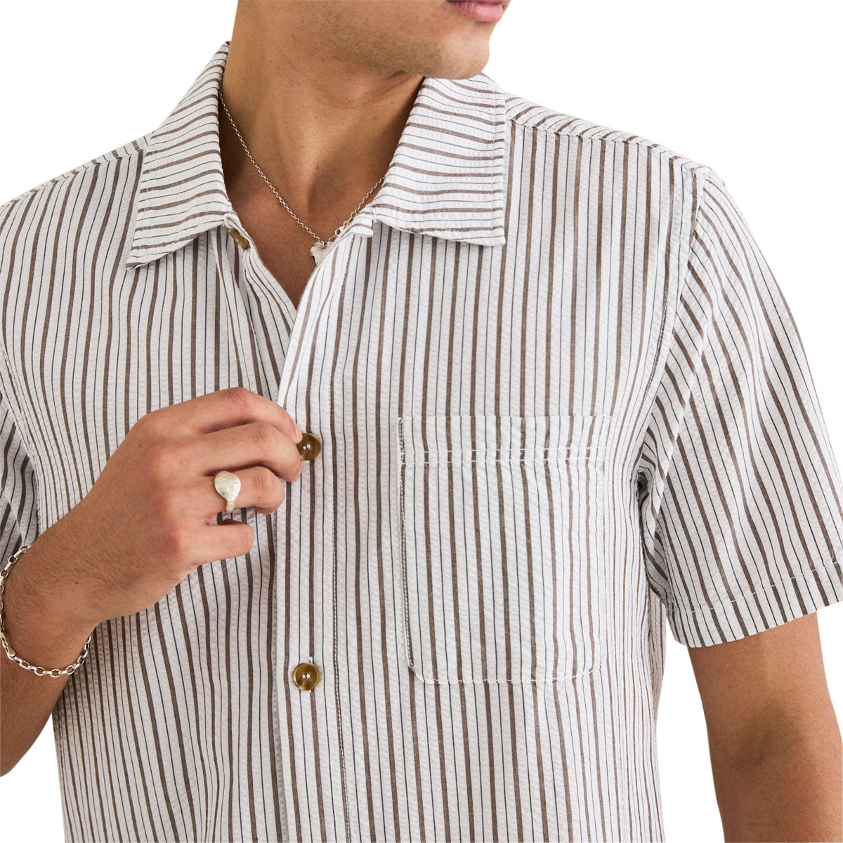 Rhythm Seersucker Stripe Shirt - Cedar image 3