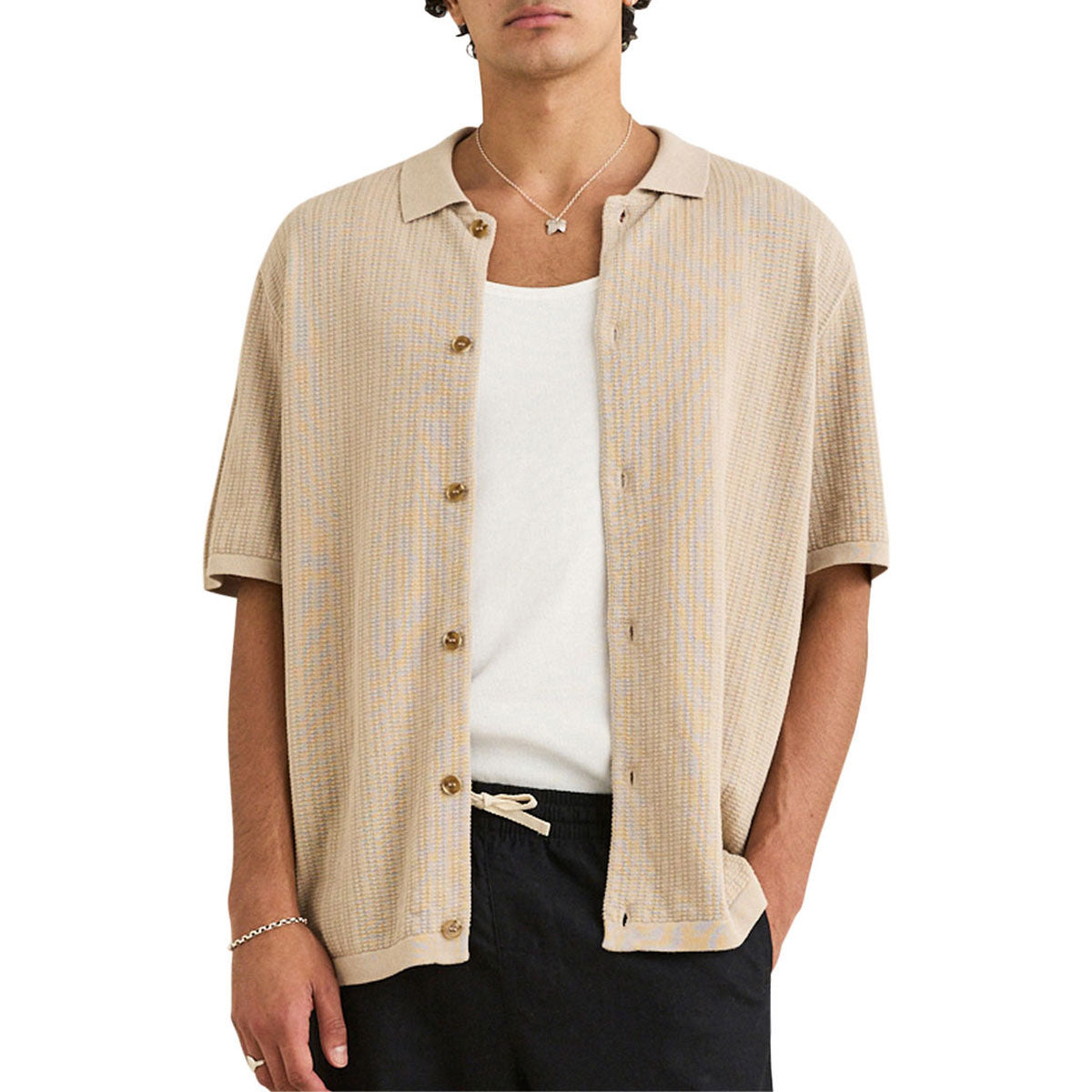 Rhythm Textured Knit Shirt - Stone image 1
