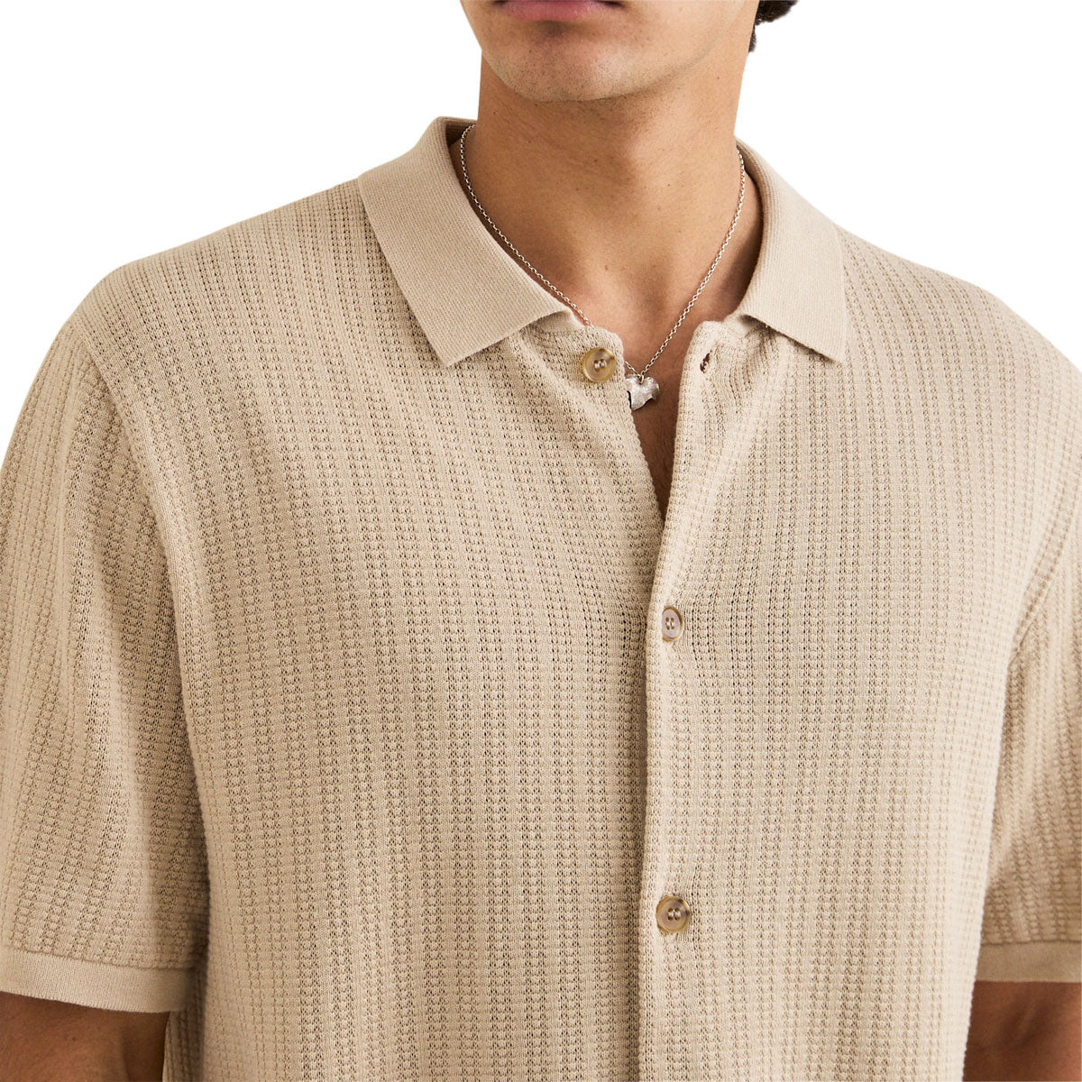 Rhythm Textured Knit Shirt - Stone image 3