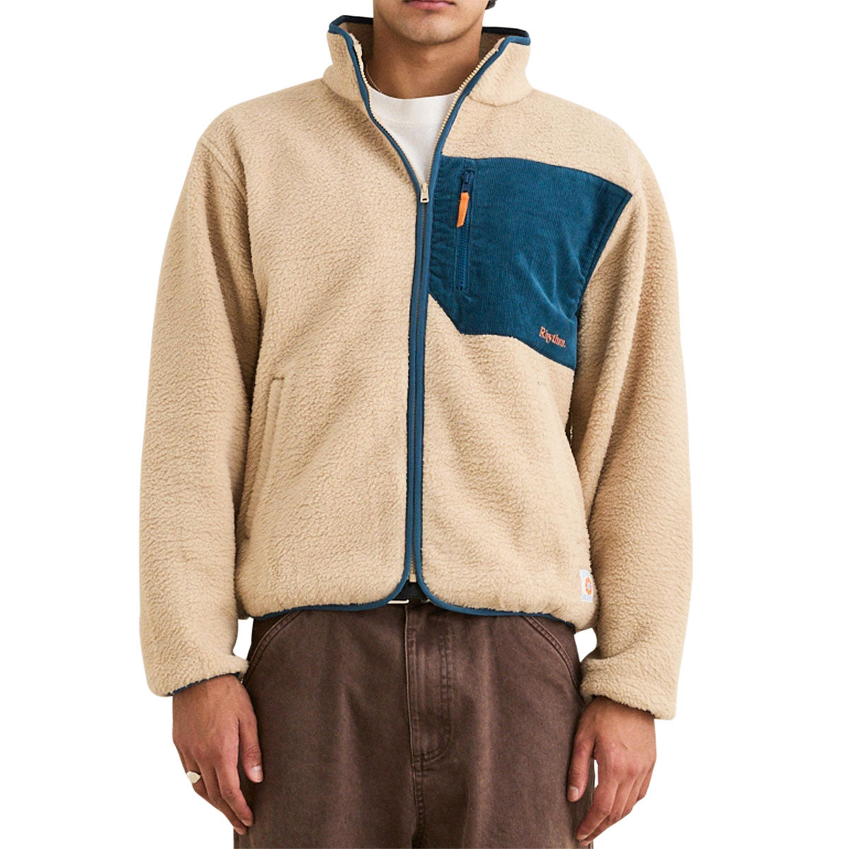Rhythm Trail Zip Thru Fleece Sweatshirt - Sand image 1
