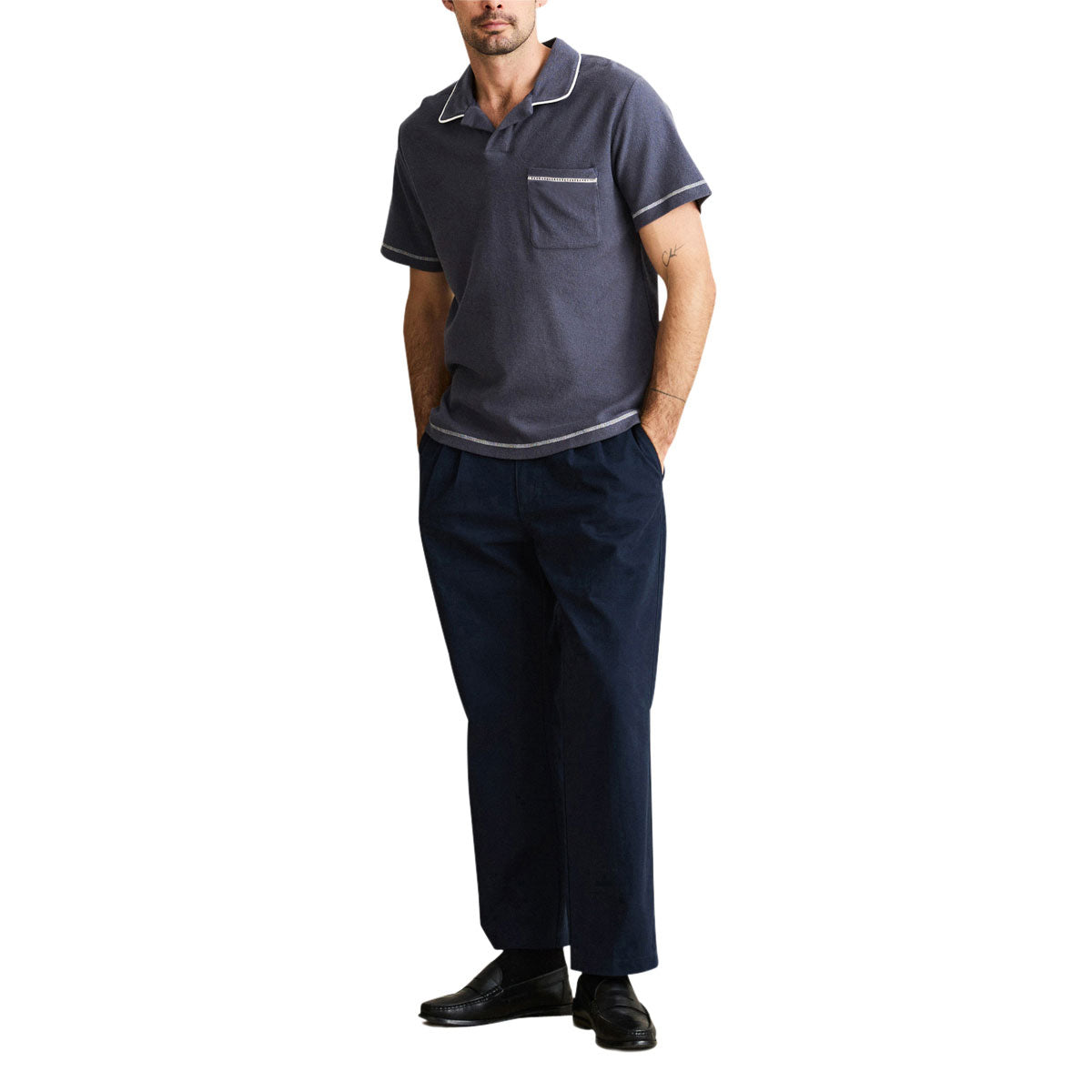 Rhythm Ladder Vintage Terry Polo Shirt - Vintage Navy image 3