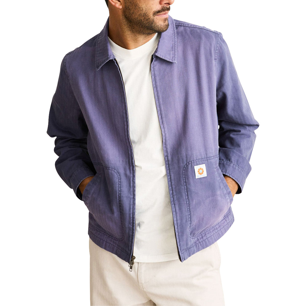 Rhythm Herringbone Sun Wash Jacket - Vintage Blue image 1