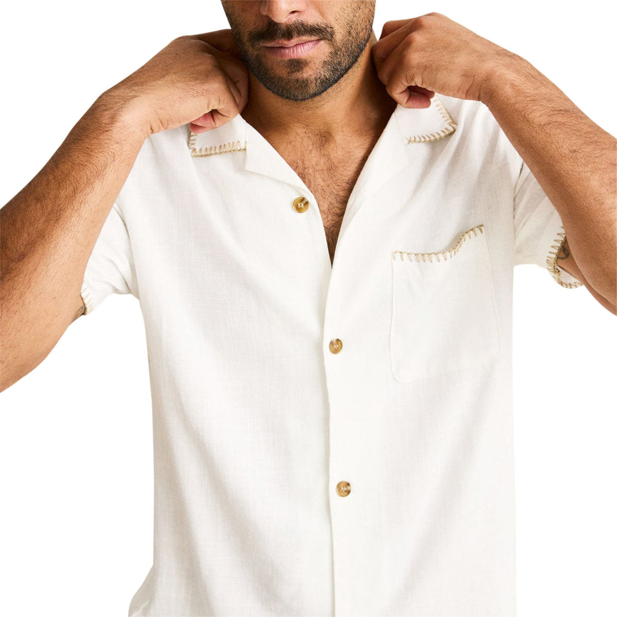 Rhythm Linen Whip Stitch Shirt - Vintage White image 3