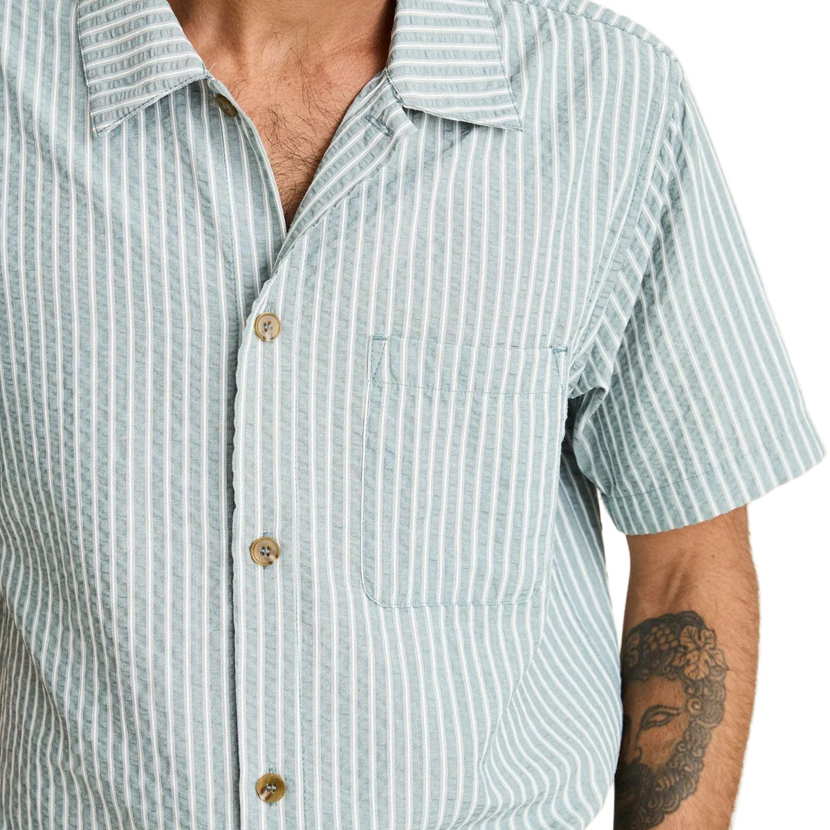 Rhythm Seersucker Stripe Shirt - Pine image 3