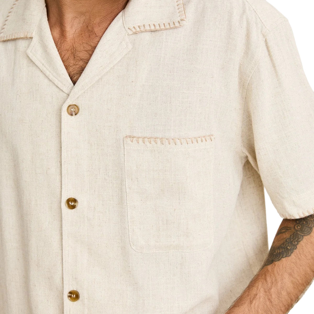 Rhythm Relaxed Whip Stitch Shirt - Natural image 3