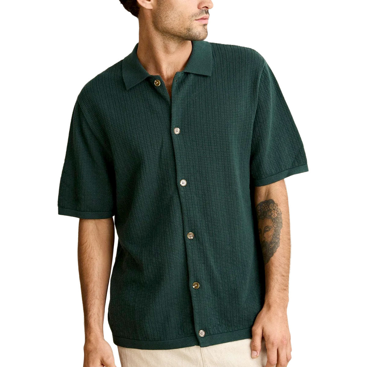 Rhythm Textured Knit Shirt - Forest image 1