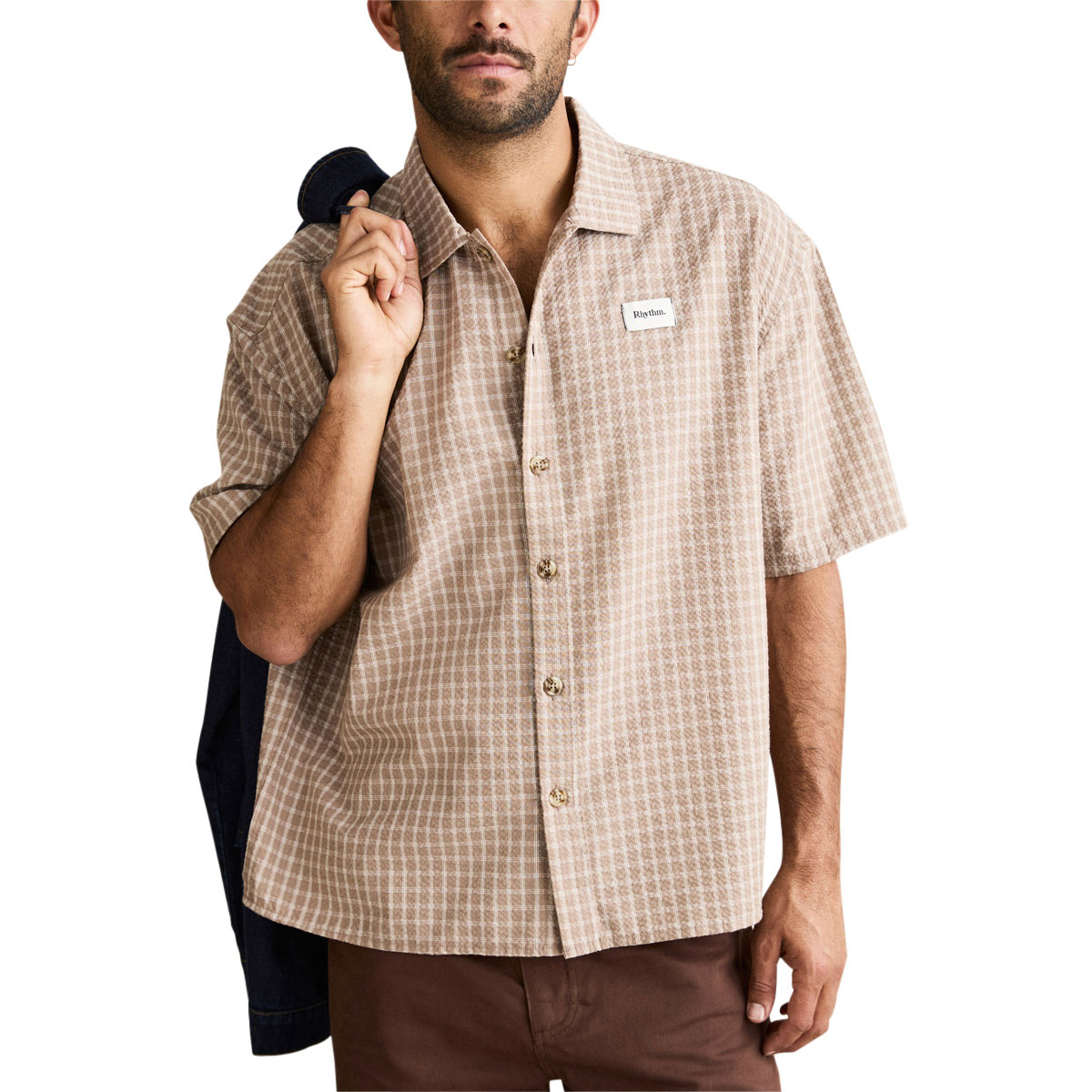 Rhythm Frequency Check Shirt - Caramel image 1